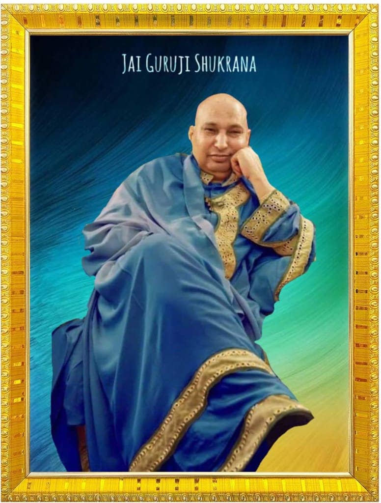 NOKKES Jai Guru Ji Swaroop Shukrana Guru Ji Golden 5X7 Inch Photo Frame_AQW25