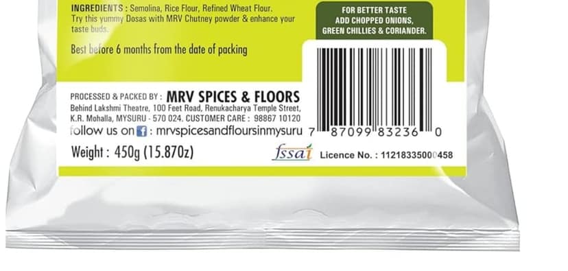 MRV Instant Rava Dosa Mix - 450g (Pack of 1) view 5