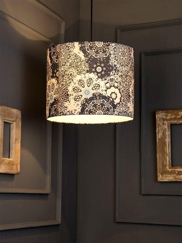 Blue Batik Print Round Hanging Shade view 2
