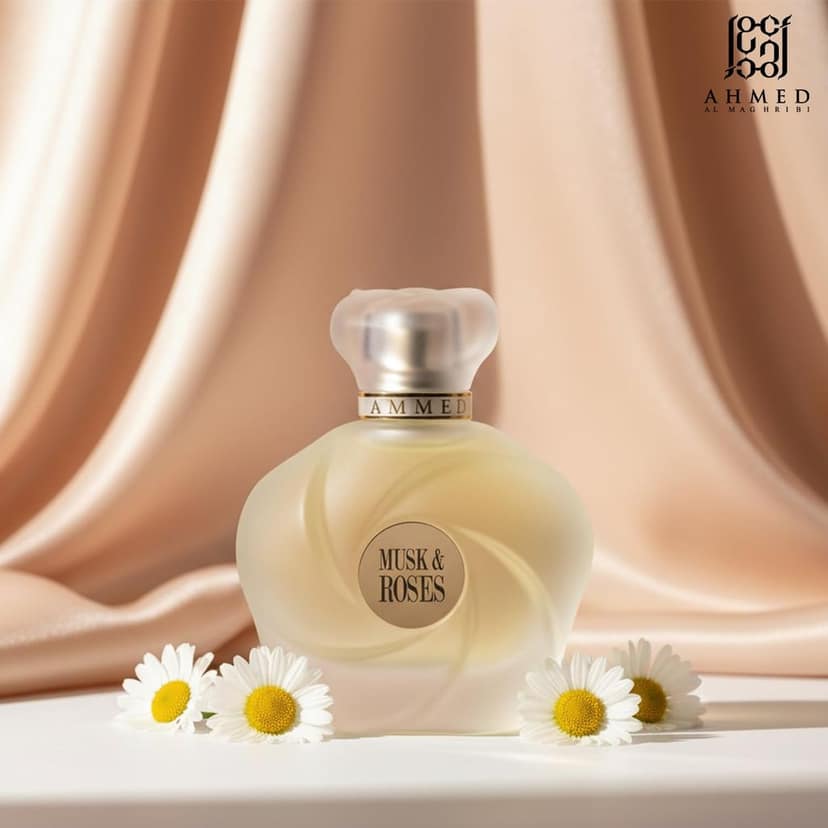 Ahmed Al Maghribi Musk and Roses Eau De Parfum 75ml Premium Luxury Long Lasting Elegant Floral Rose Musky Feminine Fragrance view 5