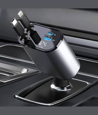 Bhavyta Car Mobile Charger 4 in 1 Retractable Assorted