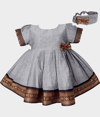 harshvardhanmart.com Pack of 1 Baby Girls Cotton Frock ( Gray )
