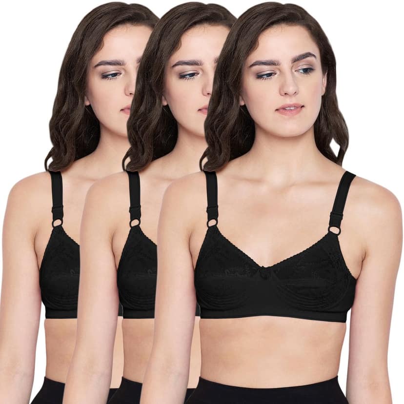 Bodycare Cotton Non Padded Non wired Regular Bra-Pack of 3