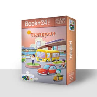 Advit Toys Transport Jigsaw Puzzle - 24 Piece + 16 Pages Educational Book