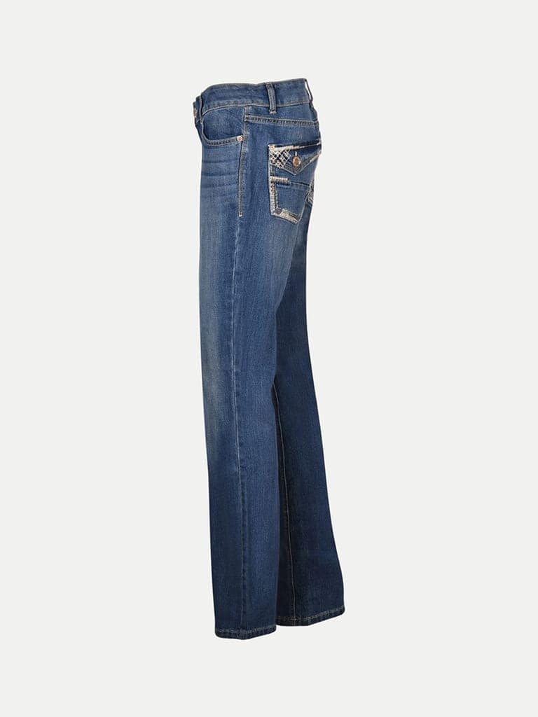 Women Light Blue Denim casual Pant view 3