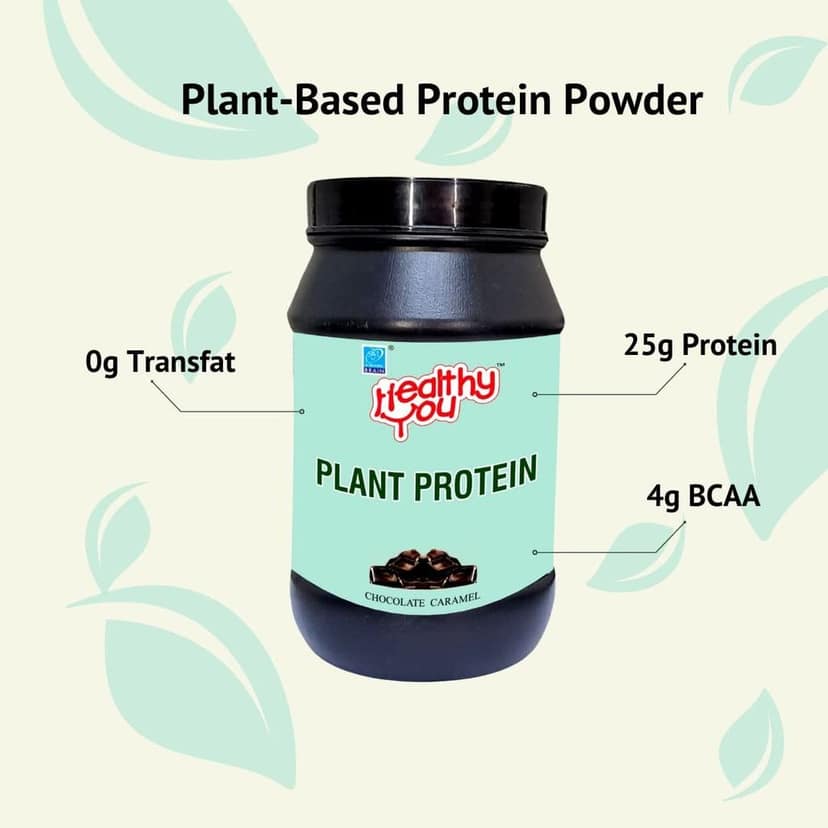 Healthy You Plant Based Protein Powder | Pea, Brown Rice & Soya Isolate Protein | 25g Protein per Scoop | Builds Lean Muscles | For Everyday Fitness view 2