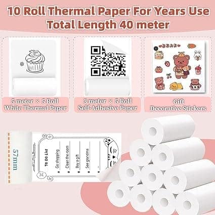 Mini Bluetooth Thermal Printer, Portable Label Printer Inkfree Printer for Android & iOS System view 3