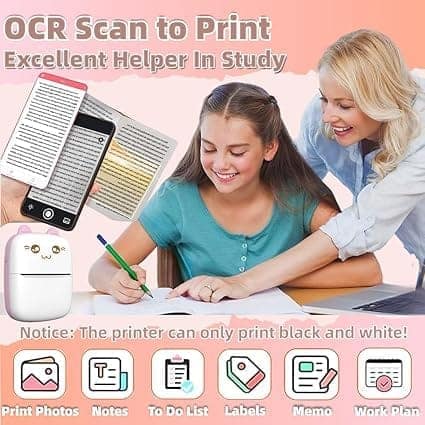 Mini Bluetooth Thermal Printer, Portable Label Printer Inkfree Printer for Android & iOS System view 5