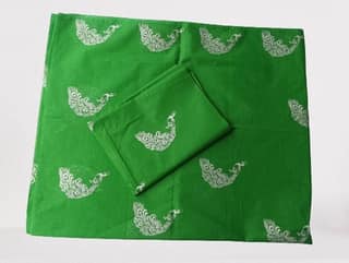 Parrot Green Mekhela Sador