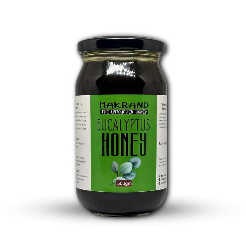 Makrand Organic Honey Eucalyptus – 100% Pure, Raw, Unfiltered, & Natural – Sustainably Sourced from Healthy Bee Colonies for Maximum Flavor & Health Benefits 500gm