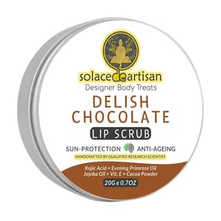 SolaceDeArtisan Delish Chocolate Sun Protection & Ageing Control Lip Scrub, 20 gm