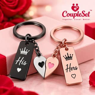 His & Hers Couple Keychain Set – Matching Keychains for Couples
