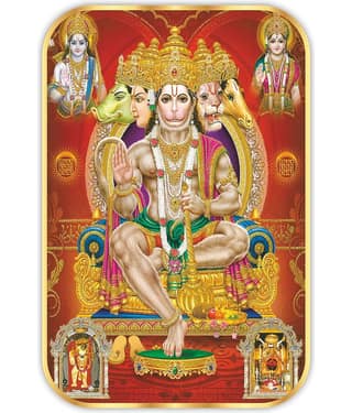 Saf Panchmukhi Hanuman Ji Religious Painting With Frame