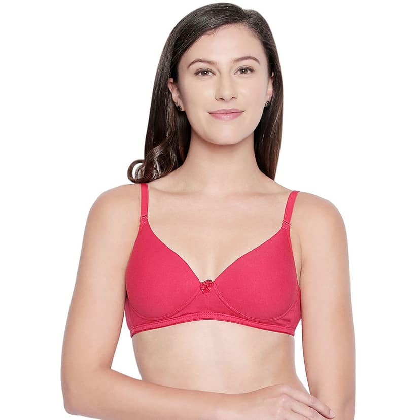 Bodycare Women Cotton Spandex Full Coverage Padded Pushup Bra Bra 6566-RED