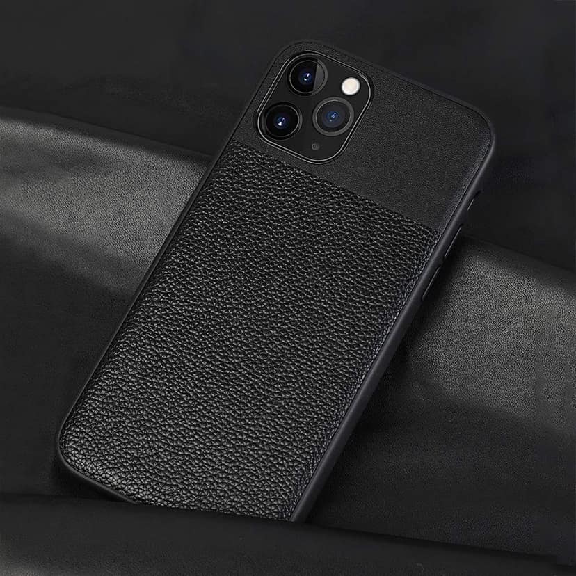 Memumi Brilliant Series Leather Back Cover for Apple iPhone 11 Pro Shockproof - Black (5.8") view 5