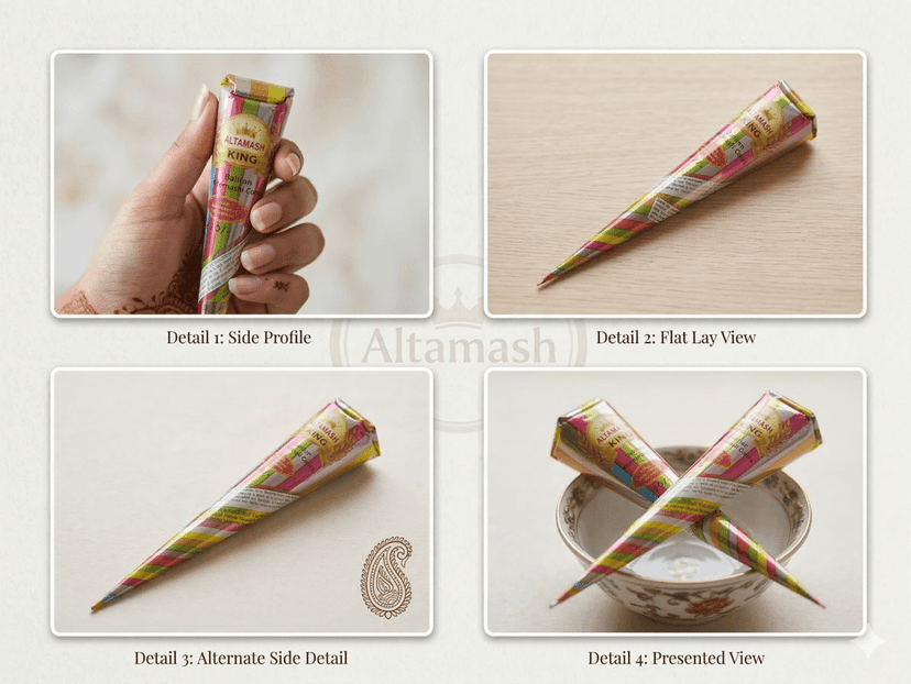 Altamash King Bridal Mehandi Cone - Pack of 12 (Natural Maroon) view 5
