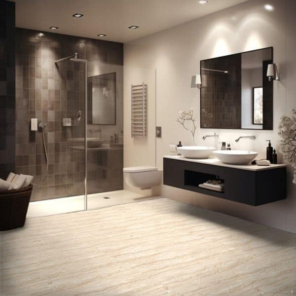 Orientbell Floor Tiles PGVT Travertino Marble 2 PCS