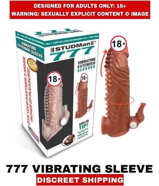 Sexual Wellness Men's Sexual Performance and Enlargement Close Ended 777 Spikey Vibrating Penis Sleeve Extension and Sleeves For Men