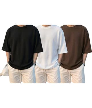 RodZen Men Cotton Blend Oversized Fit Solid T-Shirt ( Multicolor )