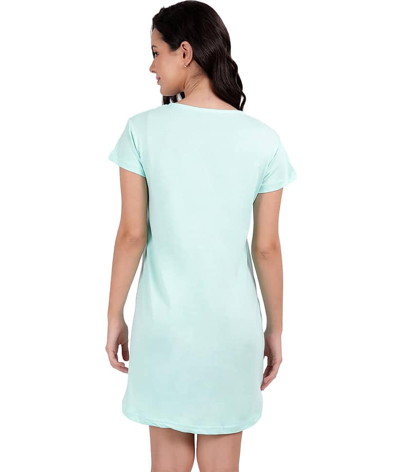 snappyb Women Cotton Solid Regular Fit Round Neck T-Shirt ( Lavender ) view 4