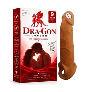 Dragon 9 Inch Silicone Condom | Silicone Adult Condom for Adults | 9 Inch Intimate Wellness Product | 1 Piece