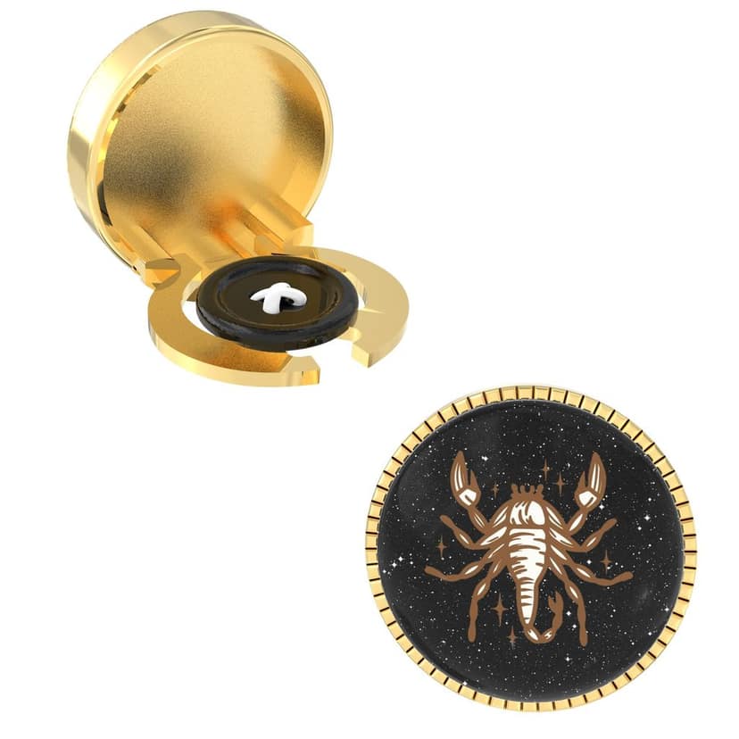 The Smart Buttons - Shirt Button Cover Cufflinks for Men - Scorpio Style view 7