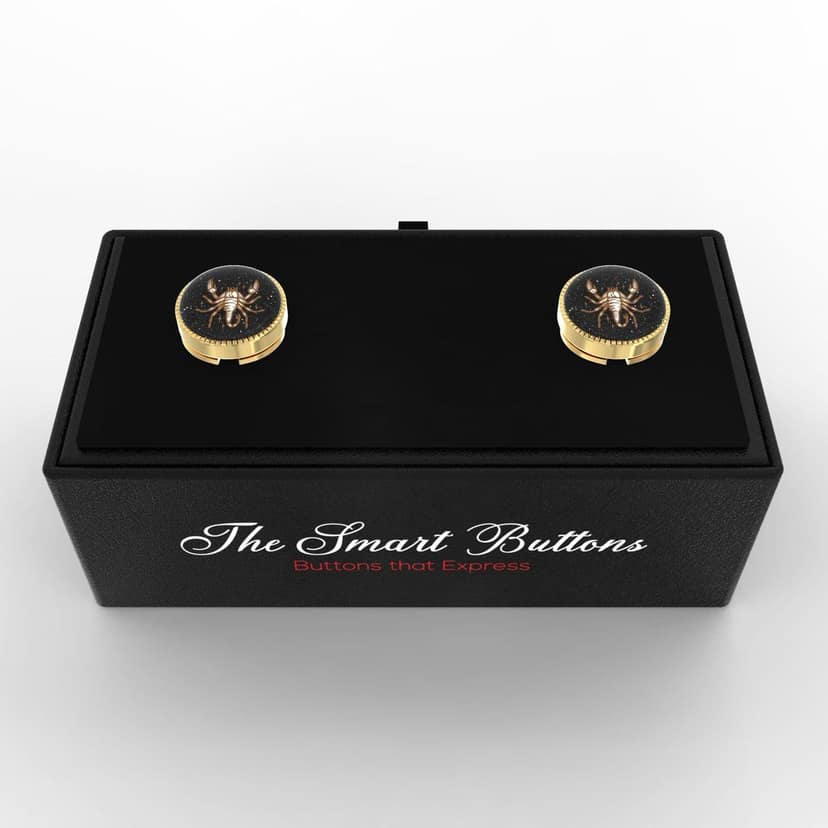 The Smart Buttons - Shirt Button Cover Cufflinks for Men - Scorpio Style view 9