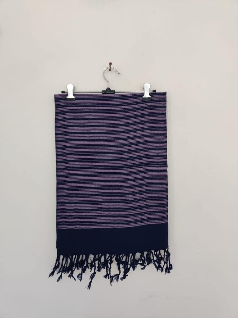 Purple Pink Handwoven Merino Wool Stole view 3