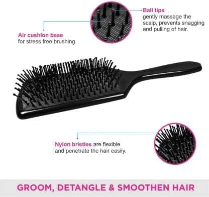 Professional Hair Brush Set for Women, Men and Kids. Boar Bristle and Nylon Pin Hairbrush for Gentle Hair Care and Styling. Perfect for All Hair Types. view 4