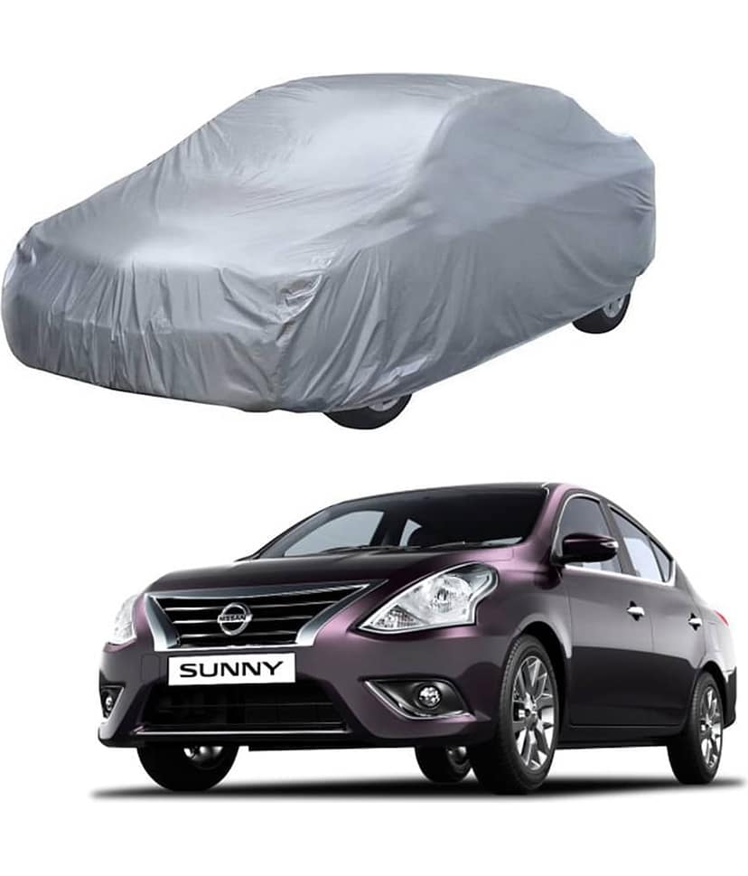 Autoretail Silver Color Dust Proof Car Body Polyster Cover Without Mirror Pocket Polyster For Nissan Sunny