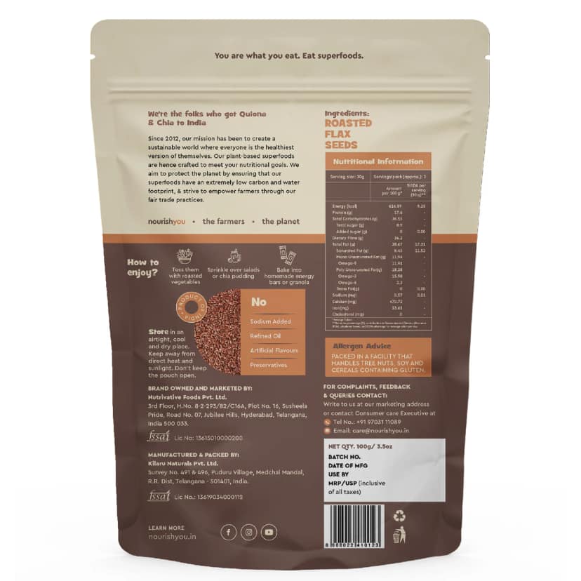 nourish you Organic Roasted Flax Seeds view 4