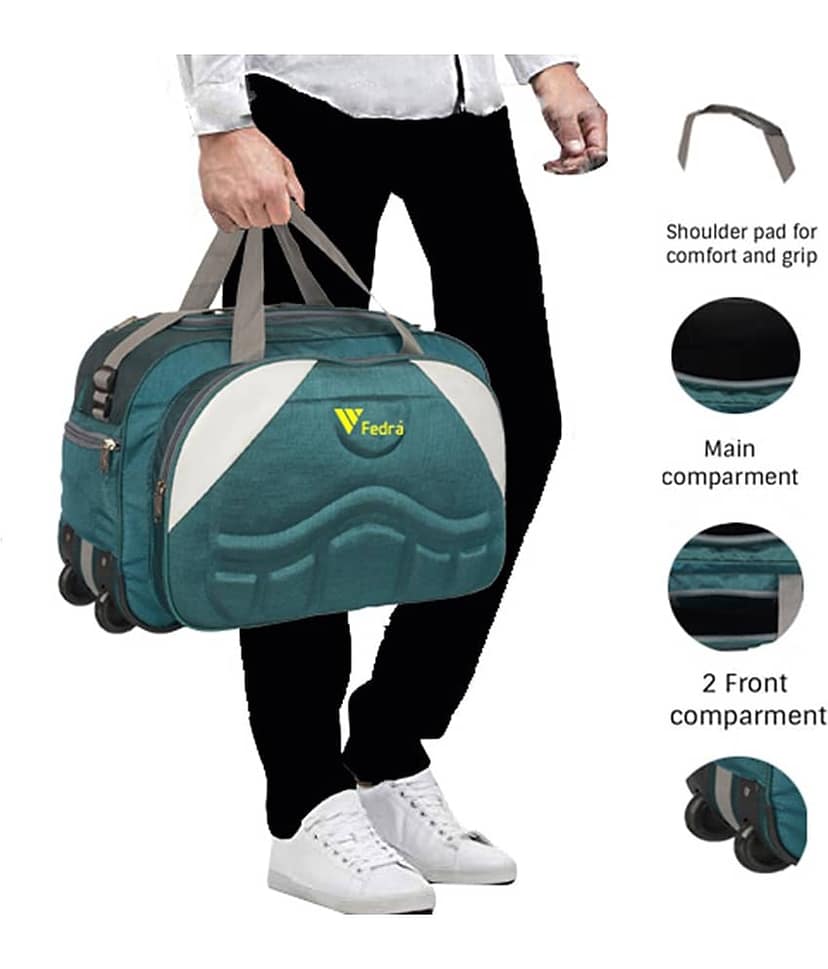 FEDRA - 40 Ltrs Green Polyester Duffle Bag view 2