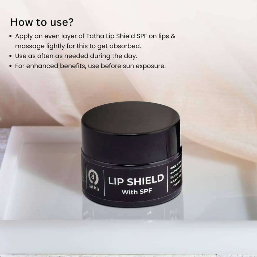 Tatha Lip Shield with SPF15 | Lip Cream for Men & Women | With Plants Stem Cells & Vitamin E | For Dark Pigmented, Dry & Chapped Lips | Intense Hydration, Healing & UV Protection | Vegan | 15g view 5