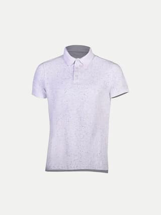 Mens White Cotton All Over Print Polo T Shirt