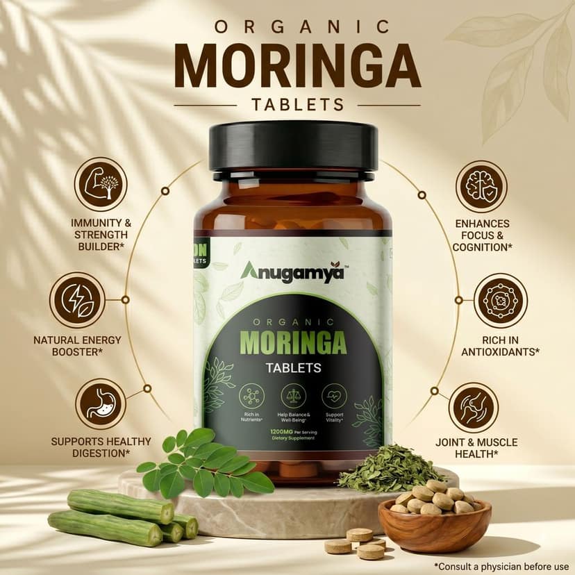 ORGANIC MORINGA TABLETS 600 MG 60 PACK view 2