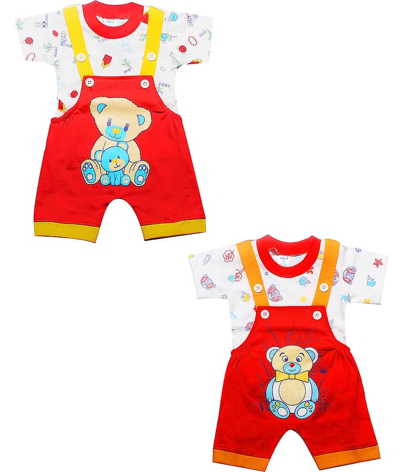 INFANT Pack of 2 Baby Boys 100% Cotton Bodysuit ( Red & Yellow )