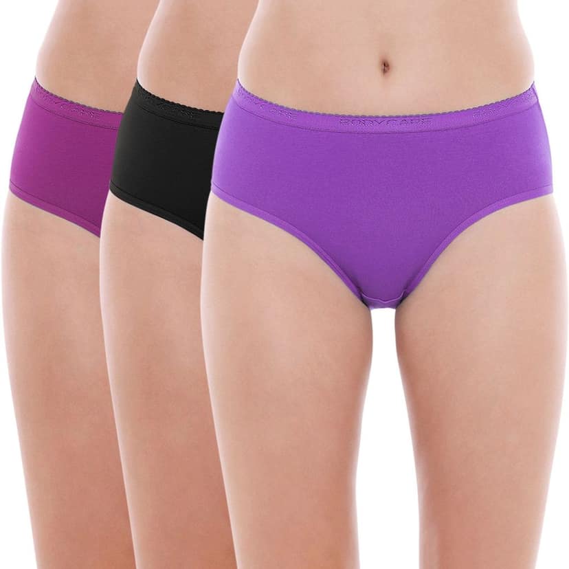 Bodycare women's combed cotton assorted Hipster Panty Pack of 3 ( E32D )