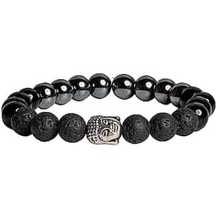 LOOK AND ADORN - HANDMADE WITH LOVE Obsidian Hematite Lava Bracelet