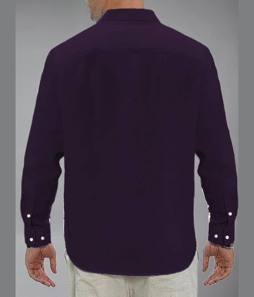 BHUVIKOO Cotton Blend Slim Fit Solids Full Sleeves Men's Casual Shirt - Maroon ( Pack of 1 ) view 2