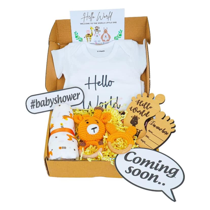 The Baby First Box New Born Baby Gift Box, Baby Boy Gifts, Baby Shower Gifts, Pregnancy Announcement Gifts, Mum to be,
