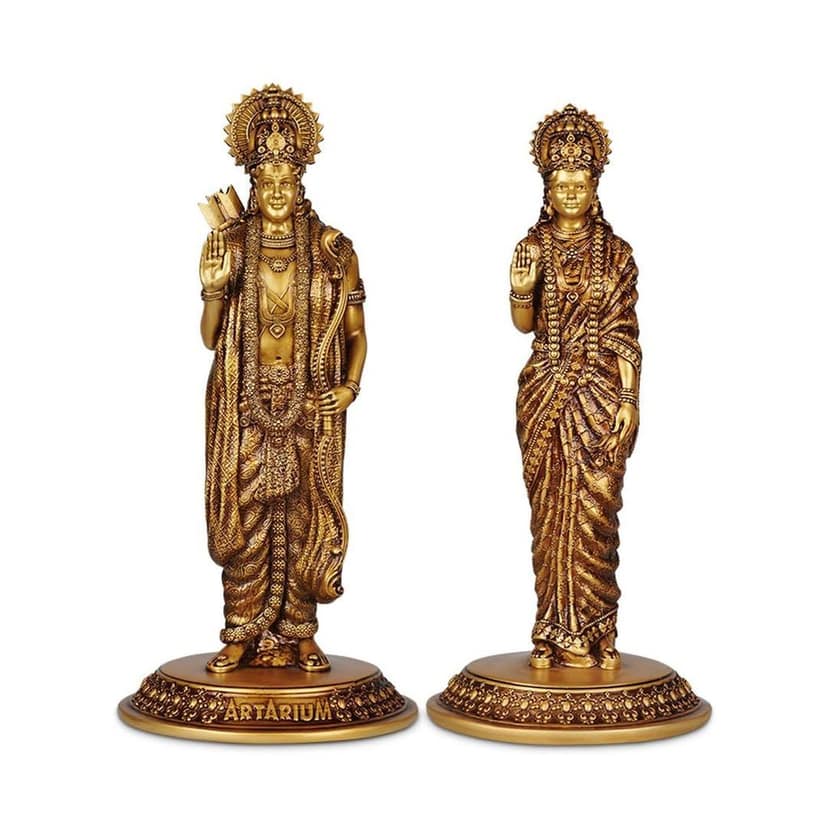 Artarium Handmade Lord Ram Sita Murti | Shri Rama Sita Statue | Ram Sita Murti for Home/Office.