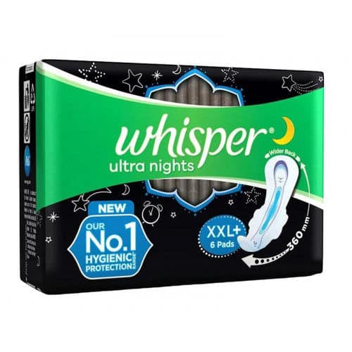 Whisper Ultra Nights XXL+ With Wings, 6 Pcs