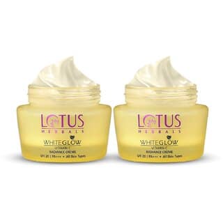 Lotus Herbals Whiteglow Vitamin C Radiance Cream Spf 20 For Dark Spots Dull Skin Anti- Pollution 50G (Pack Of 2)
