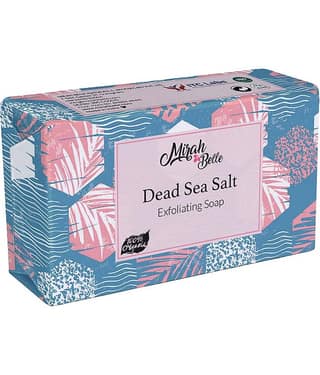 Mirah Belle - Organic Dead Sea Salt Exfoliating Soap 125gm - For Clogged Pores and Dead Skin Removal Handmade Soap