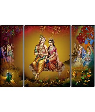 Saf Lord Radha Krishna ji Religious wall hanging MDF Painting