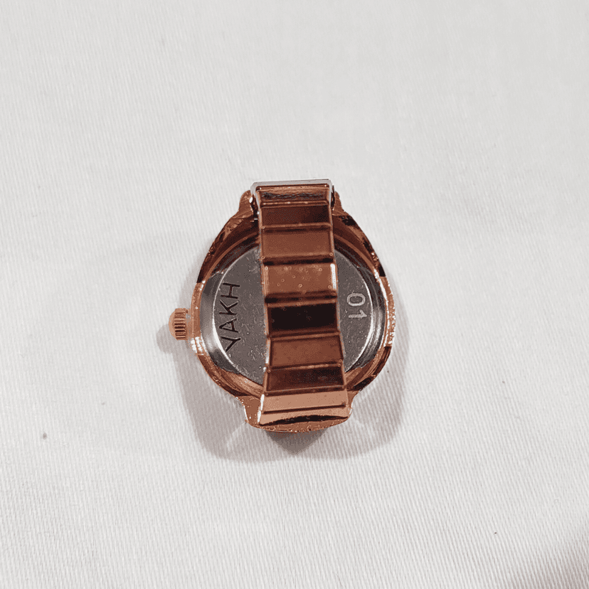 YAKH Rose Gold (Green Dial) Ring Watch view 3