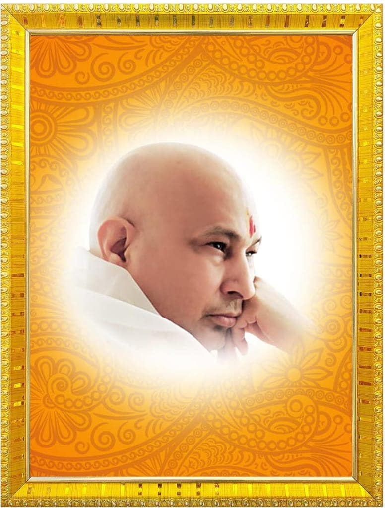 NOKKES Jai Guru Ji Swaroop Shukrana Guru Ji Golden 5X7 Inch Photo Frame_AQW8