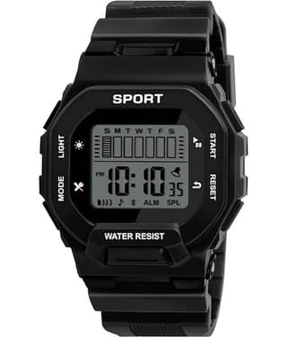 Svats Black PU Digital Men's Watch