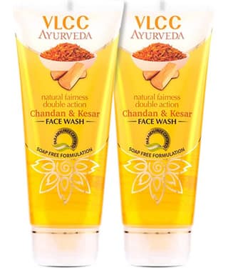 Vlcc Ayurveda Natural Fairness Chandan & Kesar Face Wash ,100Ml(Pack Of 2)