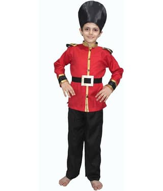 Kaku Fancy Dresses British Guard Costume For Boys | British Soldier Fancy Dress For Kids, Independence Day & Republic Day Costume - 7-8 Years